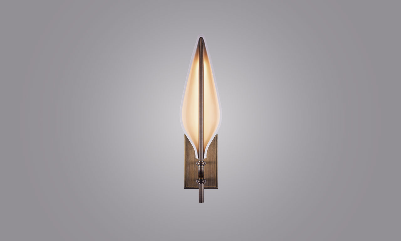 The Boyd Lighting Spire Series, an architectural Sconce for indirect residential and commercial lighting designed by Jake Oliveira